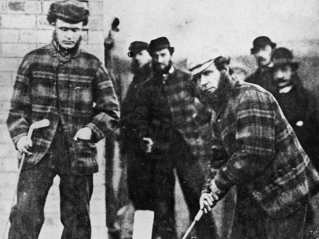 Old Tom Morris and Charlie Hunter at Prestwick in 1860
